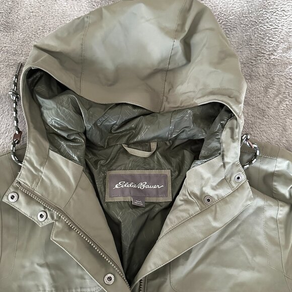 NWT Eddie Bauer Charly Jacket Green Women's size LARGE Rain Anorak - Picture 6 of 9